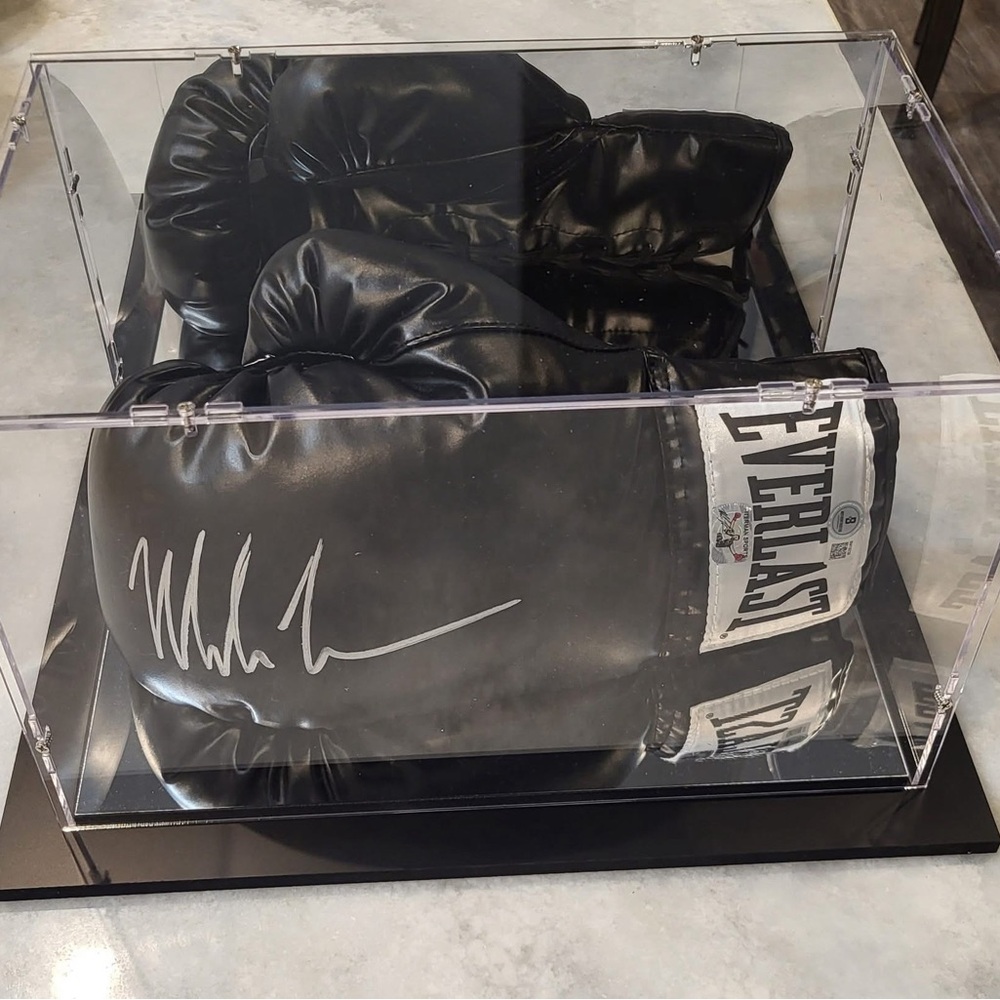 Mike Tyson Everlast Black Boxing Gloves with Signature